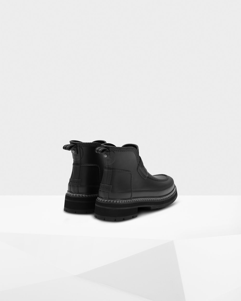 Hunter Refined Stitch Detail Loafers Chelsea Boots - Sale Clearance Womens Black - AKQDZE671